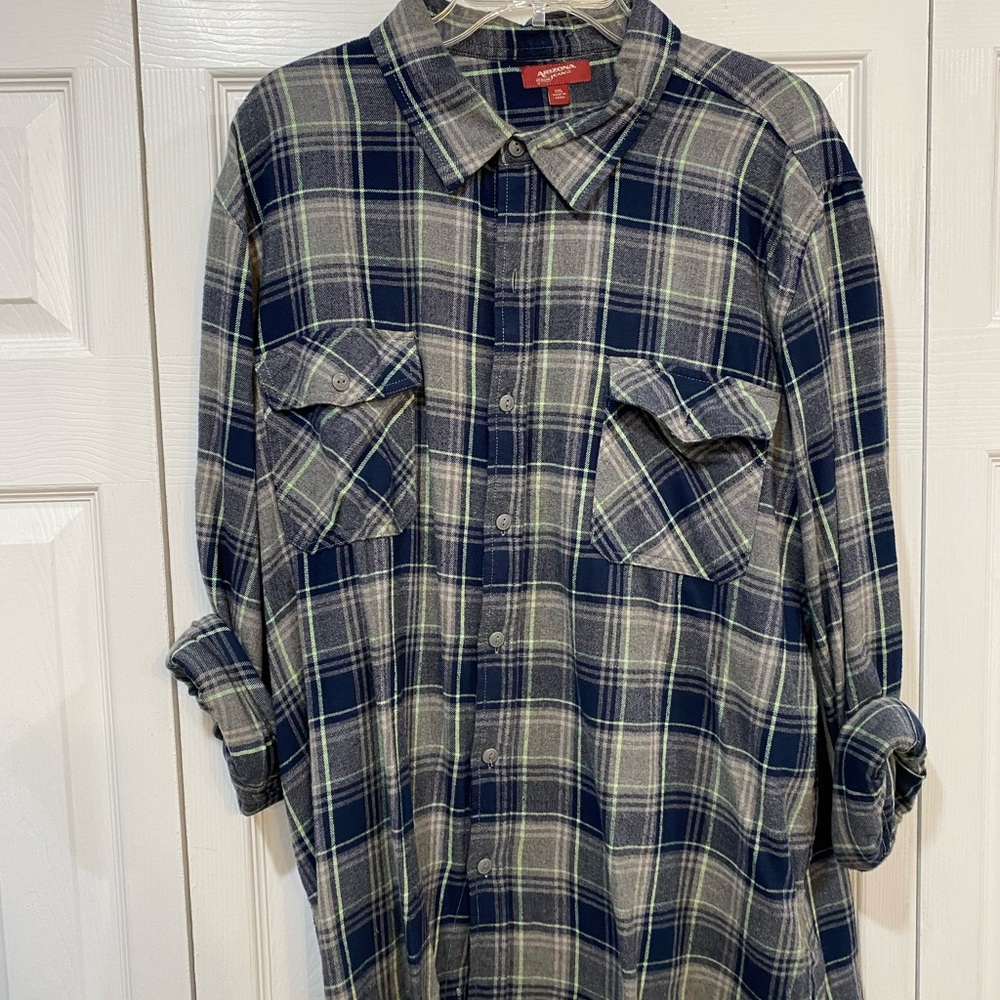 Arizona Jean Co XXL Navy and Blue Flannel